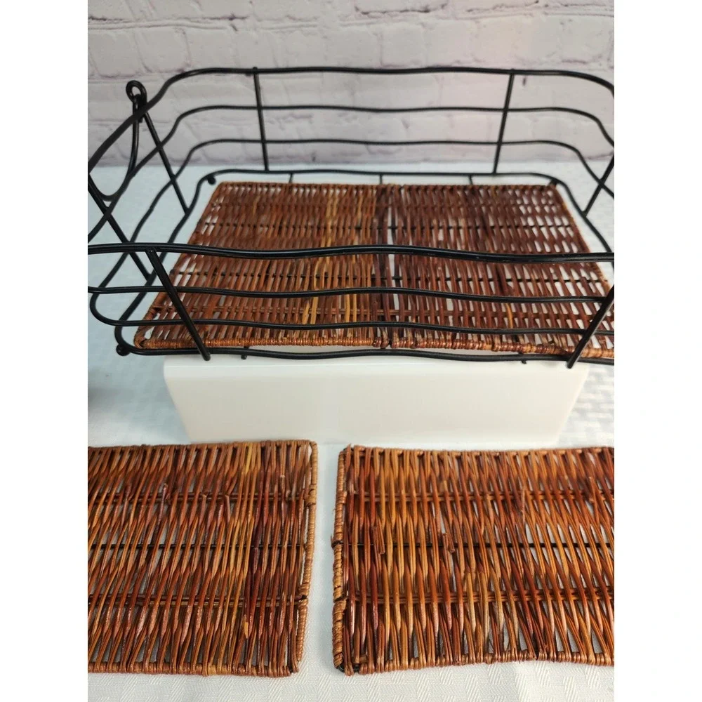 Temptations 7 Piece Floral Lace Casserole Serving Dishe Set w/ Wire Carry Rack